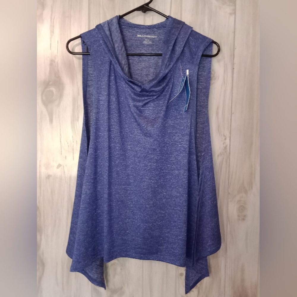 NWT team beach body cover-up hoodie. MM. Sapphire. open sides
